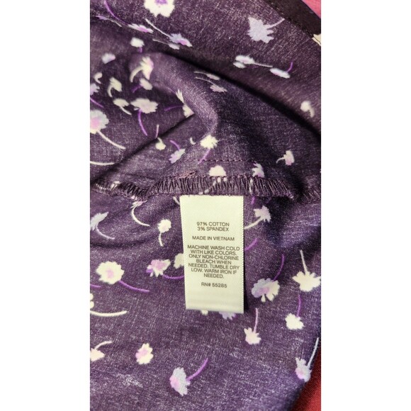 NWT Express Purple Floral Crop Top Short Sleeve Elastic Neckline Women’s XL - Picture 7 of 8